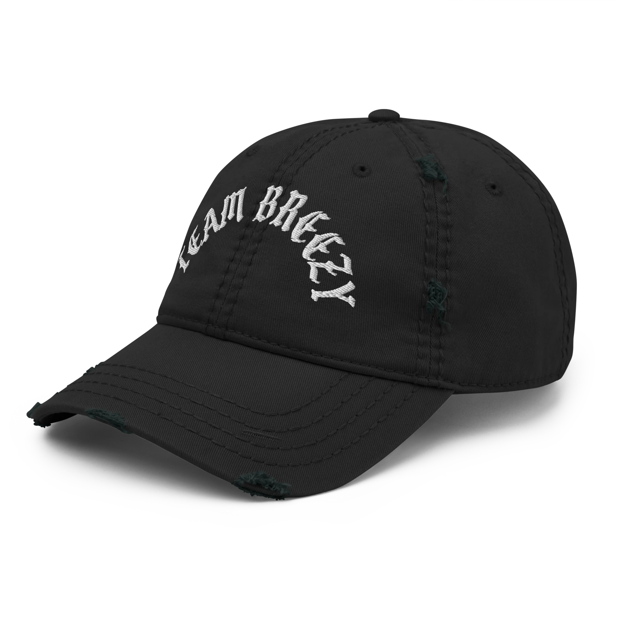 TEAM BREEZY BLACKLETTER Distressed Dad Hat - Image 3