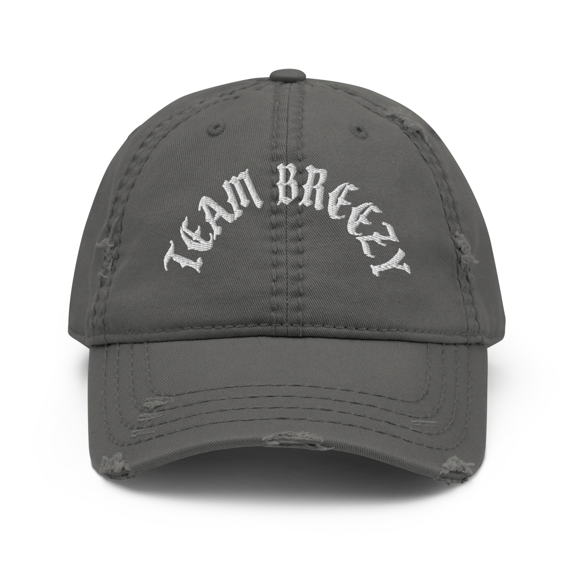 TEAM BREEZY BLACKLETTER Distressed Dad Hat - Image 7