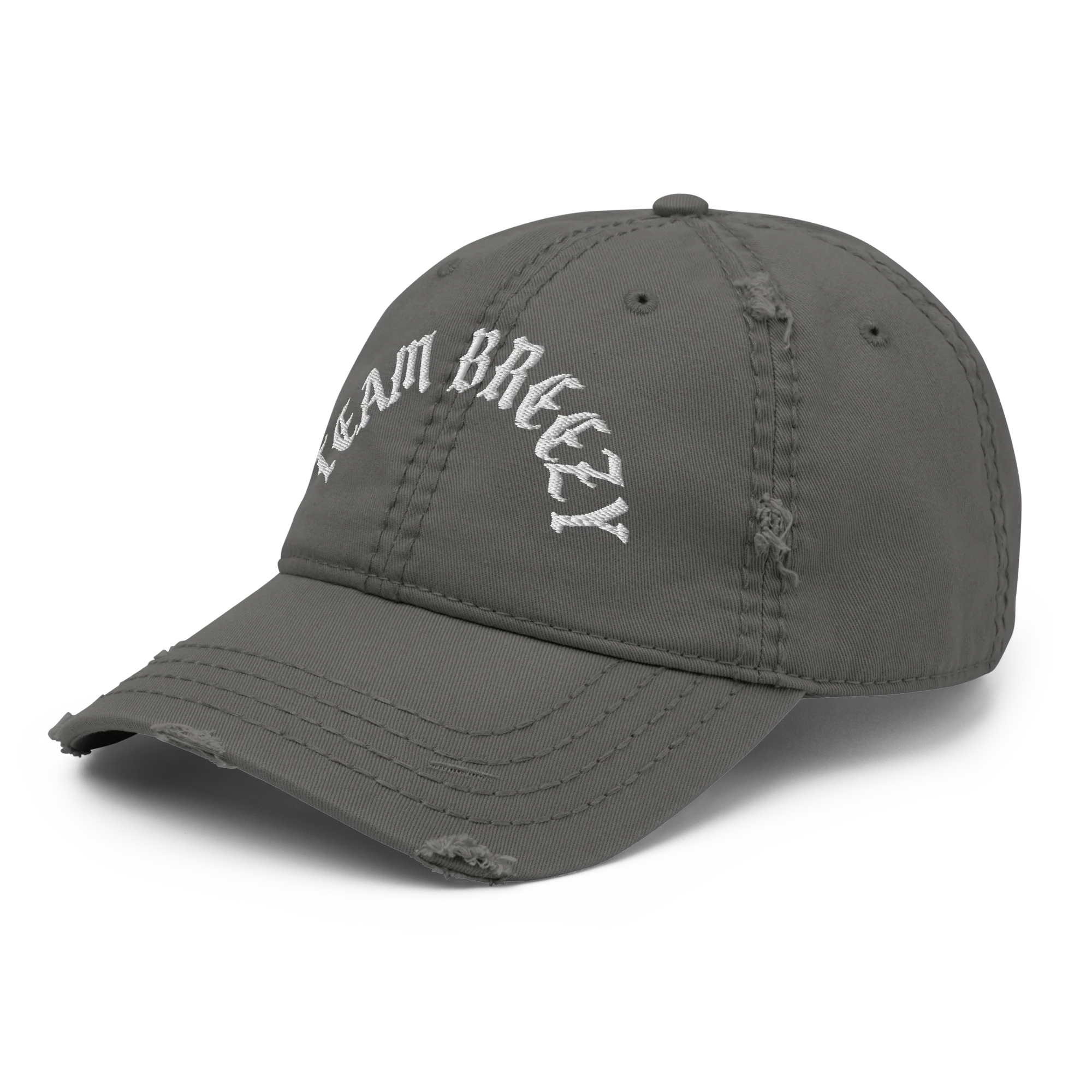 TEAM BREEZY BLACKLETTER Distressed Dad Hat - Image 9