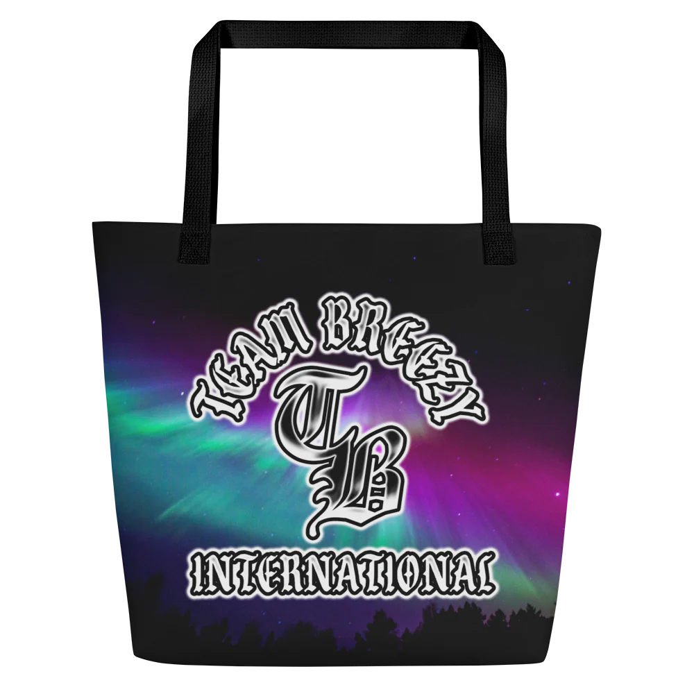 TEAM BREEZY INTERNATIONAL BLACKLETTER All-Over Print Large Tote Bag - Image 2