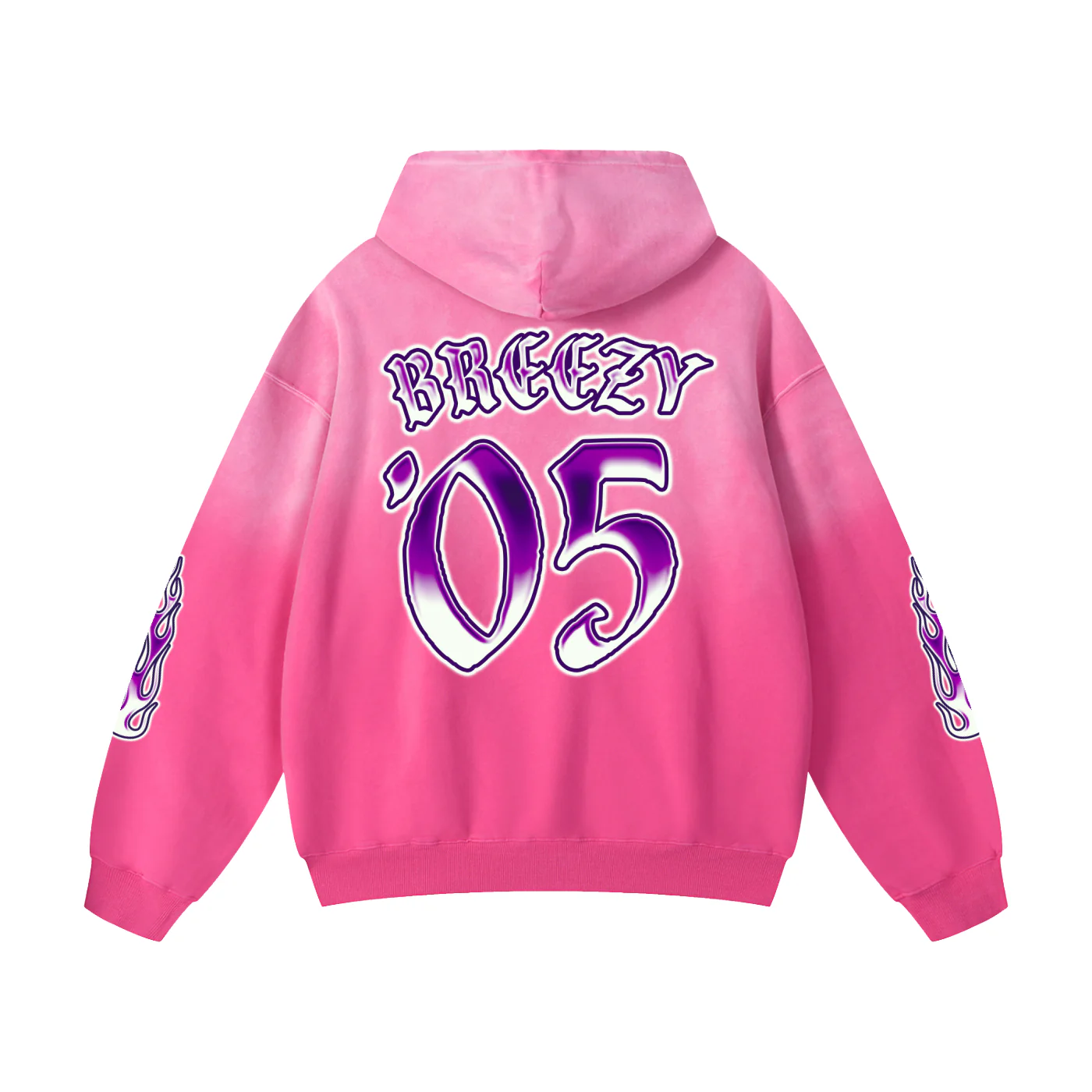 TEAM BREEZY INTERNATIONAL BLACKLETTER SUN-FADE PINK HOODIE - Image 2