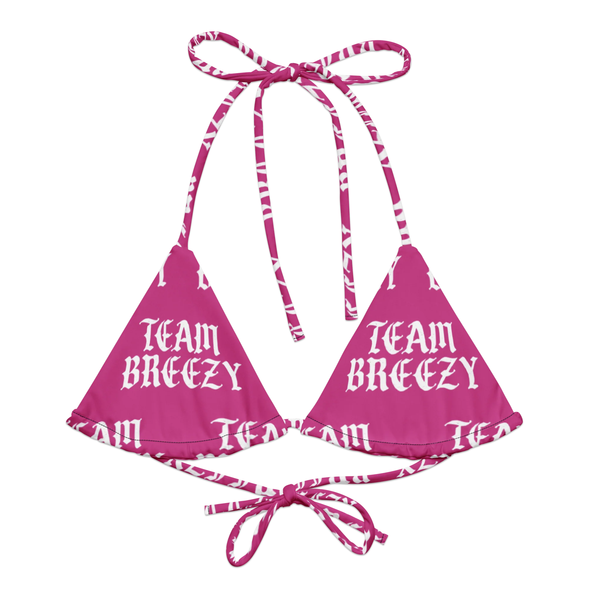 Team Breezy Pink All-Over Print Bikini Top