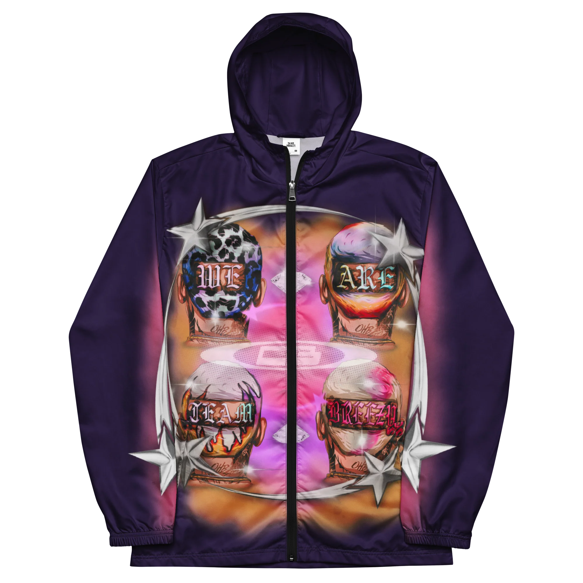 WE ARE TEAM BREEZY BY HULIO BLACK WINDBREAKER