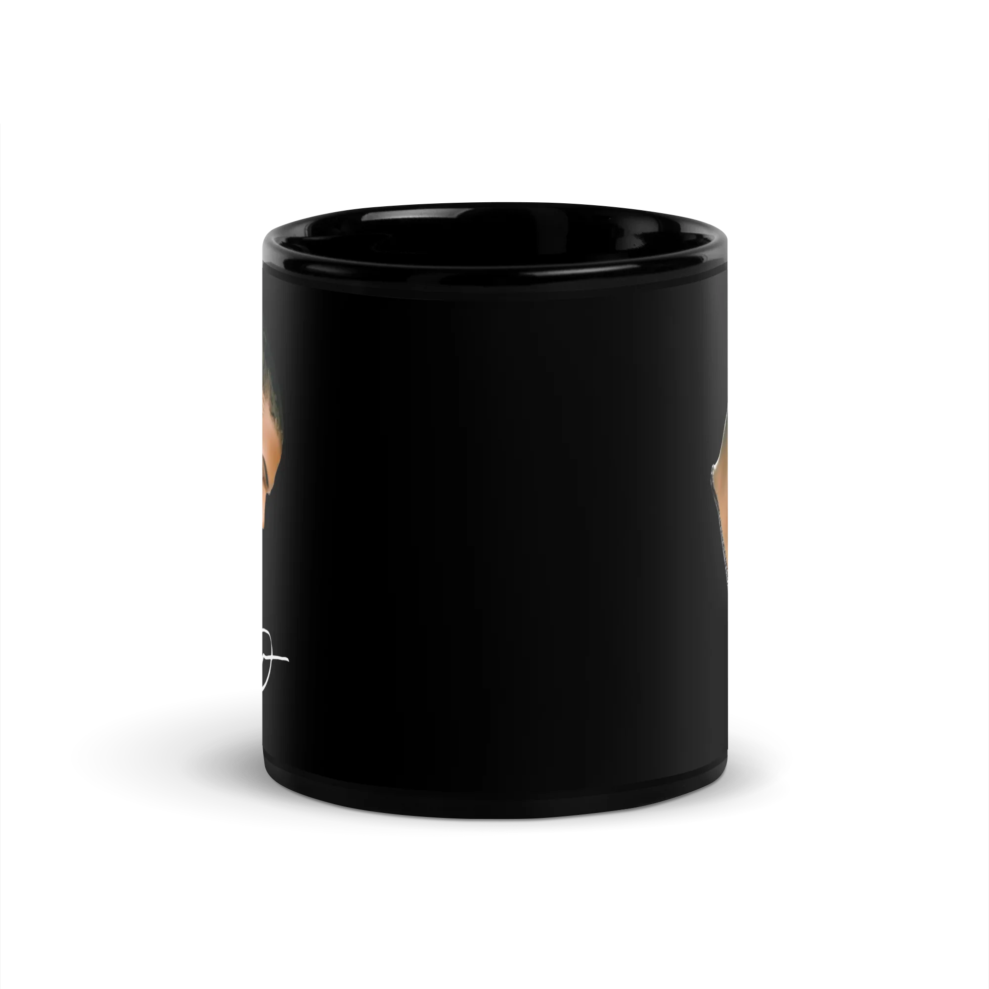 Young CB Big Head Black Glossy Mug - Image 3