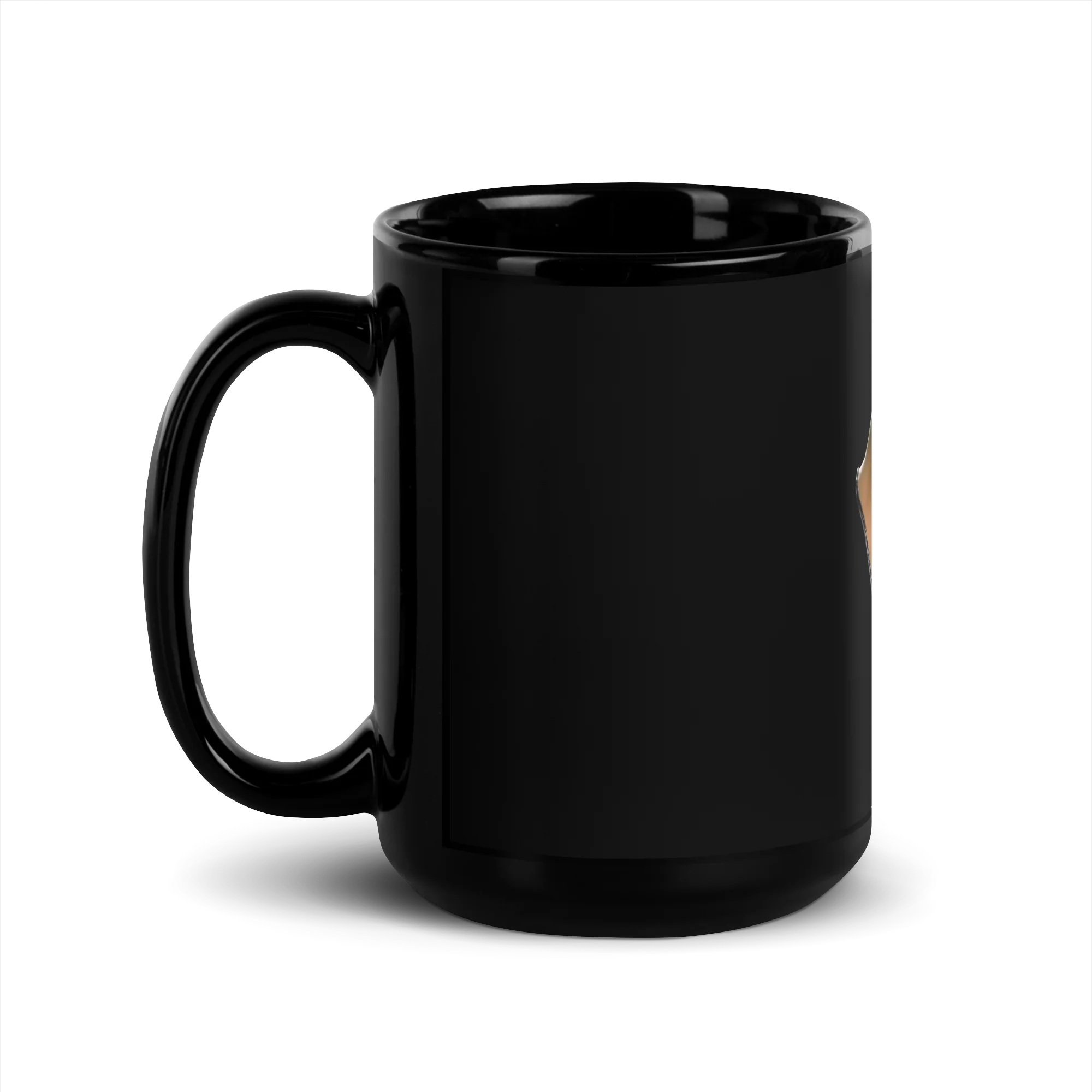 Young CB Big Head Black Glossy Mug - Image 4