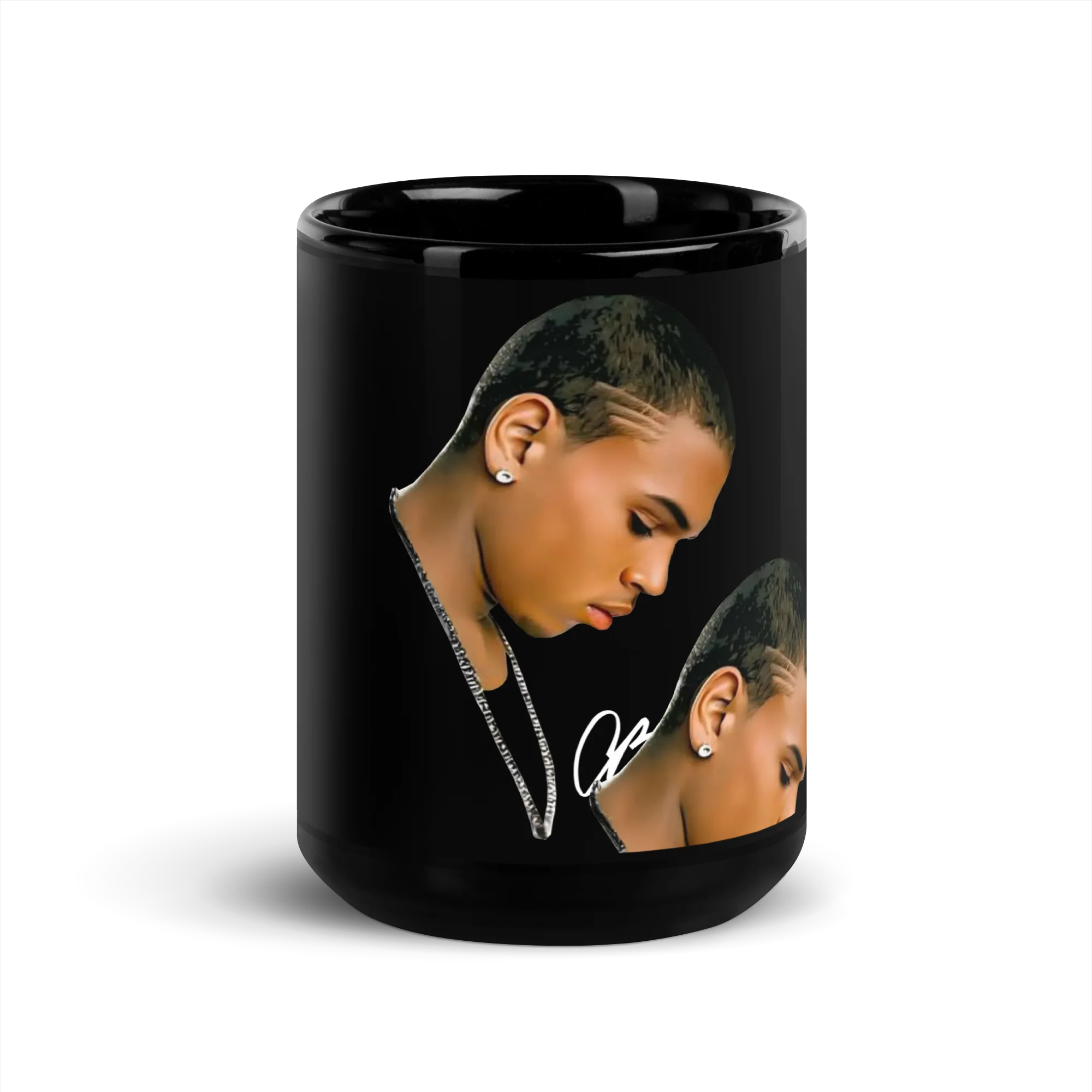 Young CB Big Head Black Glossy Mug - Image 6
